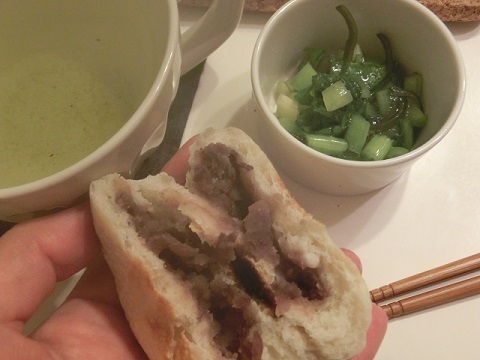 野沢菜とあんパンと