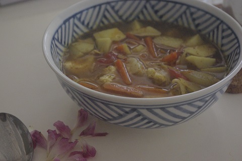 お餅入りスープカレー
